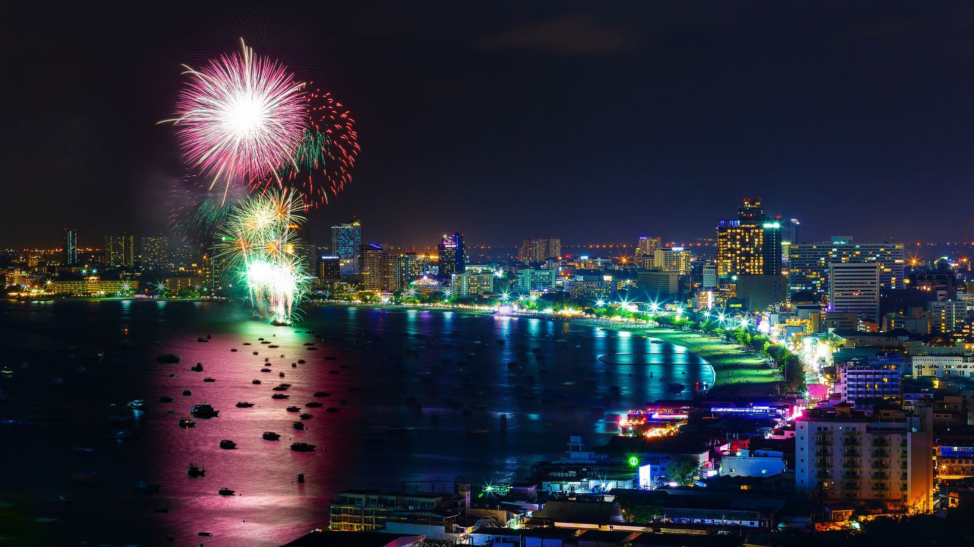 Pattaya Bay at Night